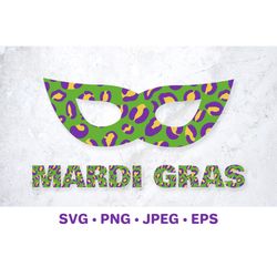 Mardi Gras. Leopard Mask SVG. Fat Tuesday