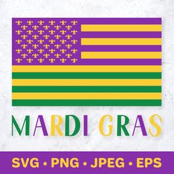 American flag Mardi Gras SVG