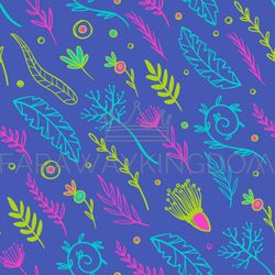 abstract herbs fabric seamless pattern vector illustration