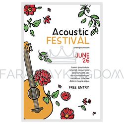ACOUSTIC BANNER Music Festival Poster With Invitation Text