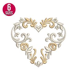 Heart embroidery design, Machine embroidery pattern, Instant Download