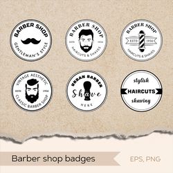 Barber shop badges set logo templates clipart