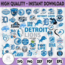 45 Files Detroit Lions, Detroit Lions svg, NFL teams svg, NFL Logo svg, NFL svg, Football Svg Bundle