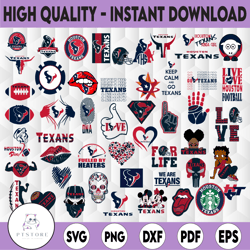 50 Files Houston Texans Svg Bundle, Houston Svg, NFL teams svg, NFL svg, NFL Logo