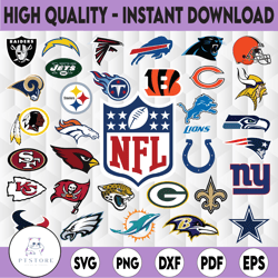 NFL Teams SVG Football Svg Nfl Svg All Nfl Teams Svg, Logo Cut Files, Instant Download