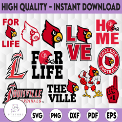 12 Files Louisville Cardinals football svg ,sport svg, Football svg, NCAA Sports svg