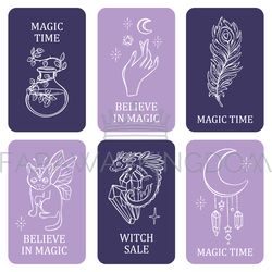 ASTROLOGY ELEMENTS Mystical Occult Esoteric Symbol Card Set