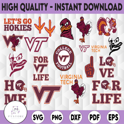 18 Files Virginia Tech Hokies Football svg ,sport svg, Football svg, NCAA Sports svg