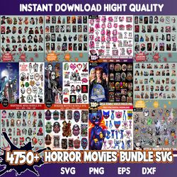4750 Halloween Character Svg Bundle, Horror Character Svg, Halloween Svg, Horror Svg, Instant Download Cricut, Svg, Png,