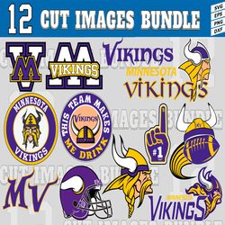 12 Styles NFL Minnesota Vikings svg. Minnesota Vikings svg, eps, dxf, png