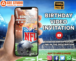 NFL invitation, NFL Video Invitation, Party, Birthday, NFL ,Birthday Party, NFL Birthday Party, Sports, Football