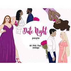 Date Night Clipart | Valentines Day Girl Clipart