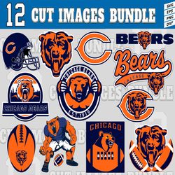 12 Styles NFL Chicago Bears svg. Chicago Bears svg, eps, dxf, png