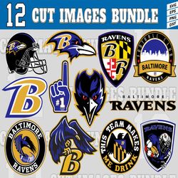 12 Styles NFL Baltimore Ravens svg. Baltimore Ravens svg, eps, dxf, png