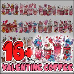 Valentine Coffee bundle png, valentine png, disney valentine, instant Download
