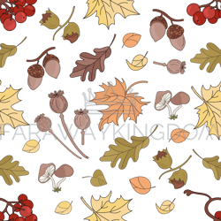 autumn rawberry nature seamless pattern vector illustration