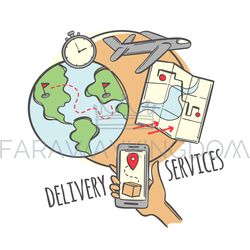 AVIA DELIVERY SERVICES Smartphone Click Vector Illustration
