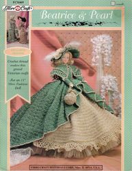 Digital Crochet thead makes this grand Victorian outfit for an 11 inch mini fashion dolls