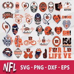 Bundle Bengals Football Teams Svg, Football Logo Vector Files, svg-png-dxf