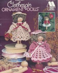Digital Crochet Clothespin Ornament Dolls