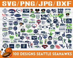 100 Files Seattle Seahawks Football Team Svg