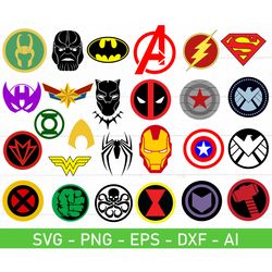 Superheroes svg, eps, dxf, ai, png, Files For Cricut