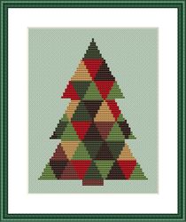 Christmas Tree Cross Stitch Pattern Christmas Cross Stitch Pattern Geometric Cross Stitch Pattern Christmas Decor