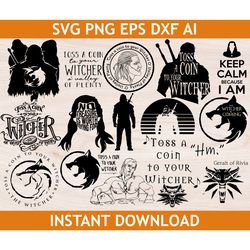 The Witcher svg, witcher svg, witcher eps, witcher png, witcher ai, witcher dxf, witcher silhouette, witcher clipart, wi