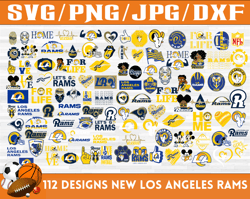 112 Designs New Los Angeles Rams Football Team SVG, DXF, PNG, EPS, PDF