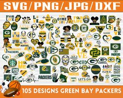 105 Designs Green Bay Packers Football Team SVG, DXF, PNG, EPS, PDF