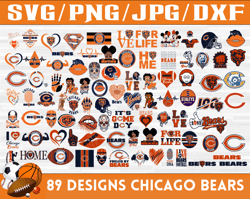 89 Designs Chicago Bears Football Team SVG, DXF, PNG, EPS, PDF