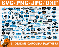 91 Designs Carolina-Panthers Football Team SVG, DXF, PNG, EPS, PDF