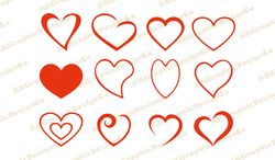 Heart bundle svg Heart outline svg Sketch heart svg Doodle heart svg Hand drawn heart Open heart svg Simple heart svg