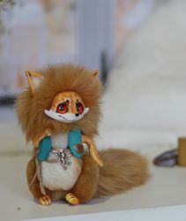 Fox Tatai fox, little fox, little fox, fluffy fox, Japanese fox, round face, fox fur, fluffy doll, plush fox, fur doll,