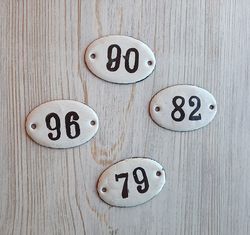 Apartment door number plates vintage: 79 82 90 96 address signs