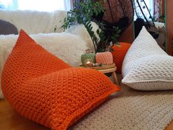 Bean bag chairs pouf ottoman Crochet adult bean bag Living room modern nursery furniture