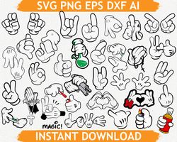 mickey mouse hands, mickey hands svg, mickey hands eps, mickey hands png, mickey mouse gloves, mickey gloves svg, mickey