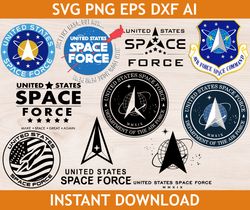 United States Space Force svg, Cricut, eps, png, ai, dxf, Silhouette for Cameo
