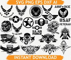 USAF svg, us air force svg, usaf logo, united states air force svg, usaf silhouette, air force svg, usaf png, usaf dxf,