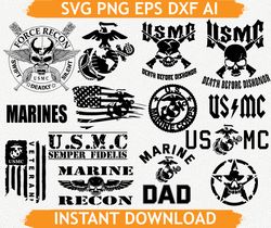 USMC svg United States Marine Corps Emblem, USMC Logo, USMC Silhouette, Semper Fi, Cricut, eps, png, dxf, ai, silhouette