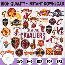 33 Files Cleveland Cavaliers Svg Files, Basketball Logo, Basketball svg, NBA Sports svg