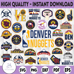 33 Files NBA Denver Nuggets svg, Denver svg, NBA teams logo bundle svg, Basketball svg, NBA Sports svg