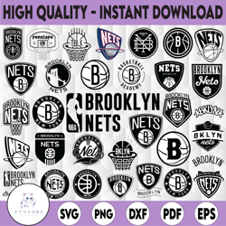 34 Files NBA Brooklyn Nets, Brooklyn svg, NBA teams logo bundle svg, Basketball svg, NBA Sports svg