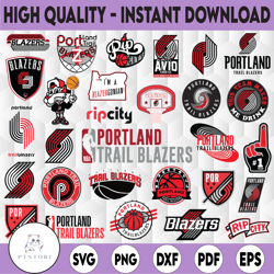 30 Files NBA Portland Trail Blazers svg,Portland svg, NBA teams logo bundle svg, Basketball svg, NBA Sports svg