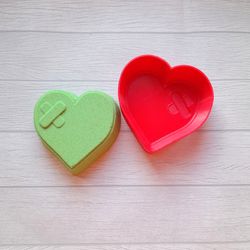 Wounded heart BATH BOMB MOLD STL File for 3D Printing