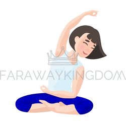 YOGA GIRL Woman Health Care Fitness Sport Vector Illustration