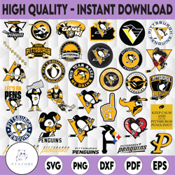 35 Files Pittsburgh Penguins Bundle Svg, NHL teams logo bundle, NHL svg, NHL Sports svg