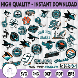35 Files San Jose Sharks Bundle SVG, NHL teams logo bundle, NHL svg, NHL Sports svg