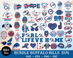 65 Buffalo Bills Svg Bundle, Buffalo Bills Svg, Sport Svg, Nfl Svg, Png, Dxf, Eps Digital File