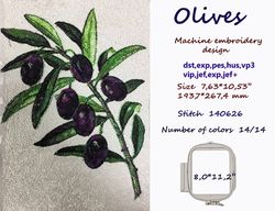 Olives photo stitch Machine Embroidery Design